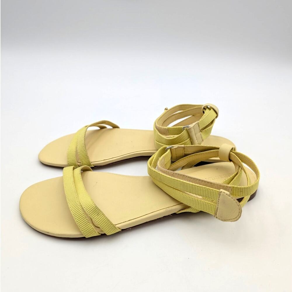 Rebecca Allen The Flat Two Strap Sandal Women's Citrine Yellow Size US8M EU38.5